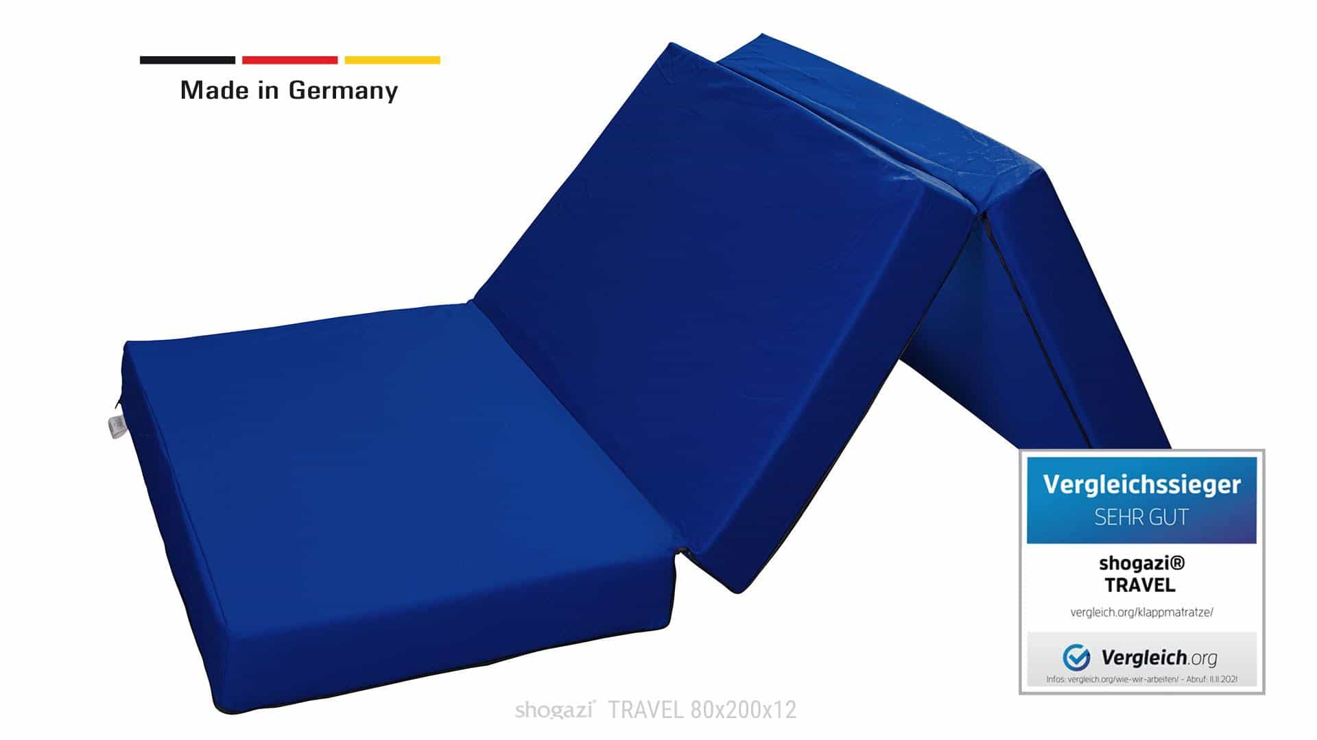 Klappmatratze TRAVEL 80x200 cm zu Sitzgelegenheit modifizieren | Made in Germany
